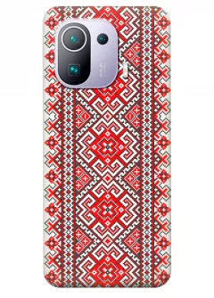 Патриотический чехол на Xiaomi Mi 11 Pro с орнаментами украинской вышиванки