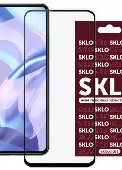 Защитное стекло SKLO 3D (full glue) для Xiaomi Mi 11 Lite, Черный