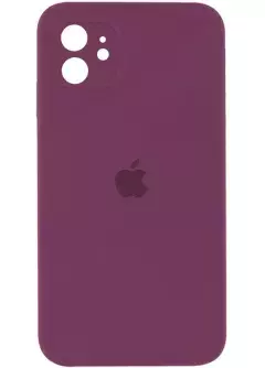 Чехол Silicone Case Square Full Camera Protective (AA) для Apple iPhone 11 (6.1"), Бордовый / Maroon