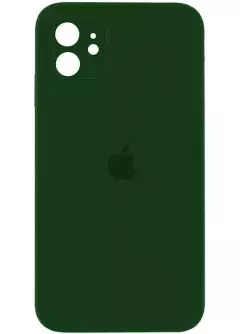 Чехол Silicone Case Square Full Camera Protective (AA) для Apple iPhone 11 (6.1"), Зеленый / Army green