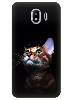 Чехол для Galaxy J4 - Зеленоглазый котик