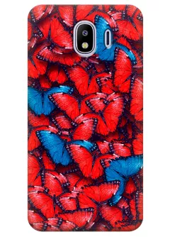 Чехол для Galaxy J4 - Красные бабочки