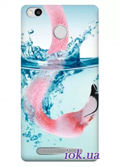 Чехол для Xiaomi Redmi 3S - Фламинго в воде