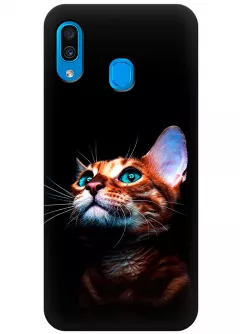 Чехол для Galaxy A30 - Зеленоглазый котик