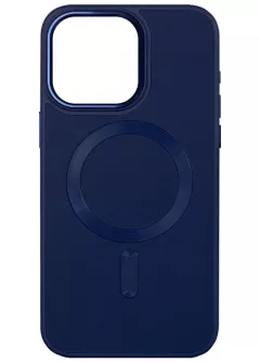 Кожаный чехол Bonbon Leather Metal Style with MagSafe для Apple iPhone 11 (6.1"), Синий / Navy blue
