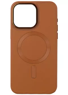 Кожаный чехол Bonbon Leather Metal Style with MagSafe для Apple iPhone 11 (6.1"), Коричневый / Brown