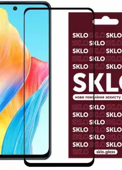 Защитное стекло SKLO 3D (full glue) для Oppo A98, Черный