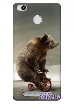 Чехол для Xiaomi Redmi 3S - Медведь на велике