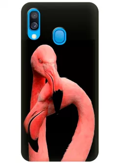 Чехол для Galaxy A40 - Пара фламинго