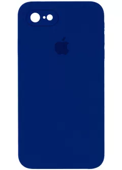 Уценка Чехол Silicone Case Square Full Camera Protective (AA) для Apple iPhone 7 / 8 / SE (2020), Вскрытая упаковка / Синий / Deep Navy