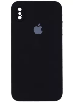Уценка Чехол Silicone Case Square Full Camera Protective (AA) для Apple iPhone XS Max (6.5"), Вскрытая упаковка / Черный / Black
