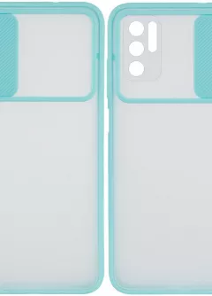 Чехол Camshield mate TPU со шторкой для камеры для Xiaomi Redmi Note 10 5G / Poco M3 Pro, Бирюзовый