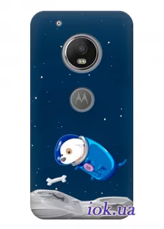 Чехол для Motorola Moto G5 Plus - Собака на луне