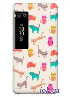 Чехол для Meizu Pro 7 Plus - Multicolored cats
