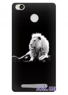 Чехол для Xiaomi Redmi 3S - Черно белый Лев
