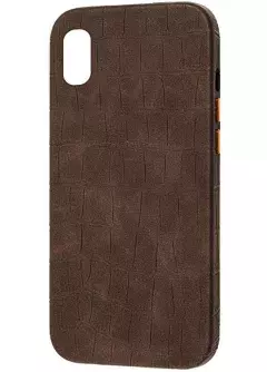 Кожаный чехол Croco Leather для Apple iPhone XS || Apple iPhone X