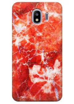 Чехол для Galaxy J4 - Красный мрамор