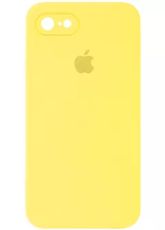 Чехол Silicone Case Square Full Camera Protective (AA) для Apple iPhone 7 / 8 / SE (2020) (4.7"), Желтый / Yellow
