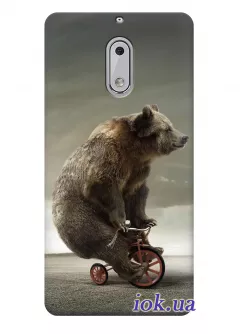 Чехол для Nokia 6 - Медведь на велике
