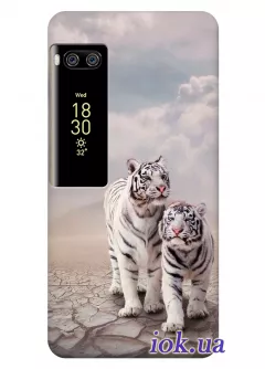 Чехол для Meizu Pro 7 - Белые тигры
