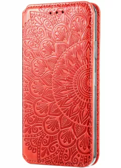 Кожаный чехол книжка GETMAN Mandala (PU) для Samsung Galaxy S20 FE, Красный