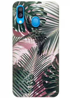 Чехол для Galaxy A40 - Пальмовые листья