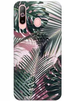 Чехол для Galaxy A60 - Пальмовые листья