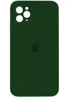 Чехол Silicone Case Square Full Camera Protective (AA) для Apple iPhone 11 Pro Max (6.5"), Зеленый / Army green