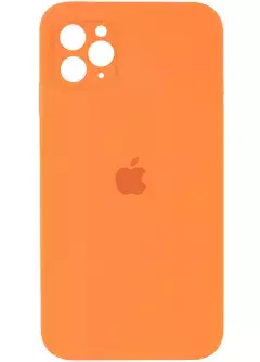 Чехол Silicone Case Square Full Camera Protective (AA) для Apple iPhone 11 Pro Max (6.5"), Оранжевый / Papaya