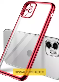 Прозрачный силиконовый чехол глянцевая окантовка Full Camera для Samsung Galaxy A52 4G / A52 5G, Красный