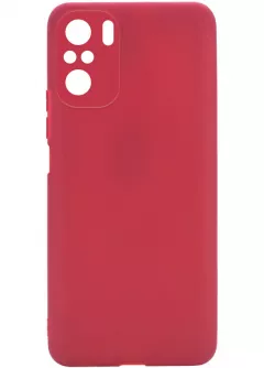 Силиконовый чехол Candy Full Camera для Xiaomi Redmi K40 / K40 Pro / K40 Pro+ / Poco F3, Красный / Camellia