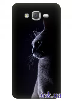Чехол для Galaxy J5 - Серый кот
