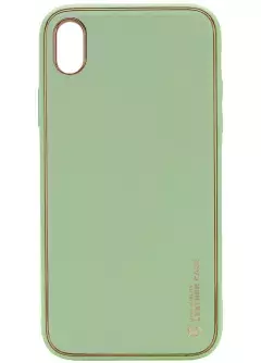 Кожаный чехол Xshield для Apple iPhone XR (6.1"), Зеленый / Pistachio