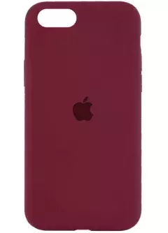 Чехол Silicone Case Full Protective (AA) для Apple iPhone SE (2020), Бордовый / Plum