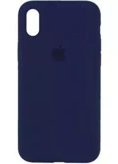 Чехол Silicone Case Full Protective (AA) для Apple iPhone XS || Apple iPhone X, Синий / Deep navy