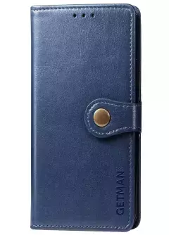 Кожаный чехол книжка GETMAN Gallant (PU) для Huawei P Smart (2021) / Y7a, Синий