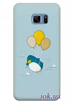 Чехол для Galaxy Note 7 - Пингвин на шарах