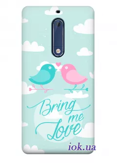 Чехол для Nokia 5 - Влюблённые птички
