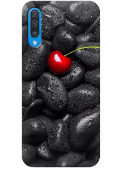 Чехол для Galaxy A50 - Вишня на камнях