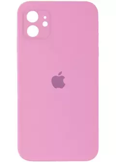 Чехол Silicone Case Square Full Camera Protective (AA) для Apple iPhone 11 (6.1"), Розовый / Light pink