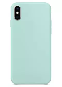 Чехол Silicone Case without Logo (AA) для Apple iPhone XS Max (6.5"), Голубой / Marine Green