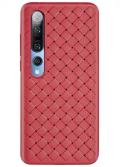 PU чехол-накладка Epik Weaving series для Xiaomi Mi 10 / Mi 10 Pro, Красный