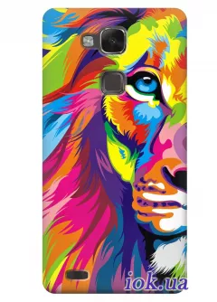 Чехол для Huawei Mate 7 - Радужный лев