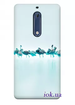 Чехол для Nokia 5 - Фламинго