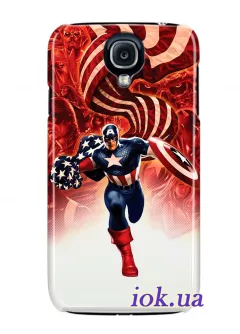 Чехол для Galaxy S4 Black Edition -  Captain America