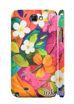 Чехол для Galaxy Note 2 - Необычные цветы