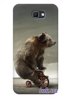 Чехол для Galaxy J5 Prime - Медведь на велике