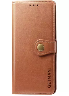 Кожаный чехол книжка GETMAN Gallant (PU) для Xiaomi Redmi Note 8T, Коричневый