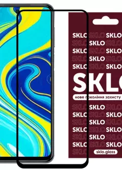 Защитное стекло SKLO 3D (full glue) для Xiaomi Redmi Note 9 Pro Max || Xiaomi Redmi Note 9s / Xiaomi Redmi Note 9 Pro, Черный