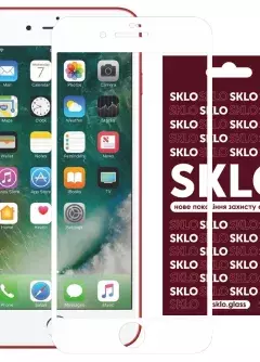 Защитное стекло SKLO 3D (full glue) для Apple iPhone 8 plus || Apple iPhone 7 plus, Белый
